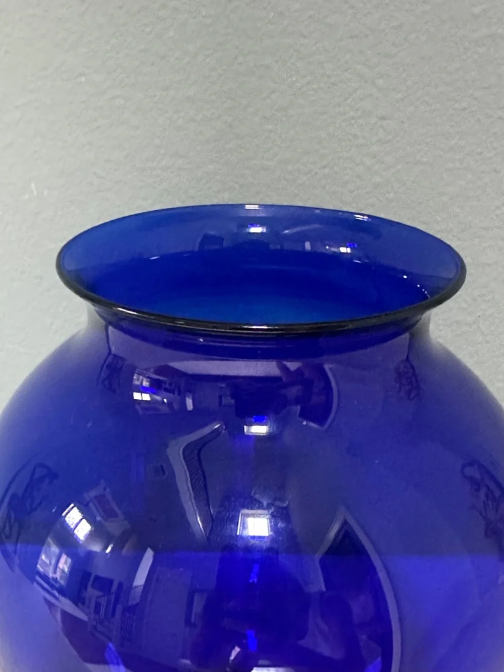 Vintage Cobalt Blue Glass Urn Vase